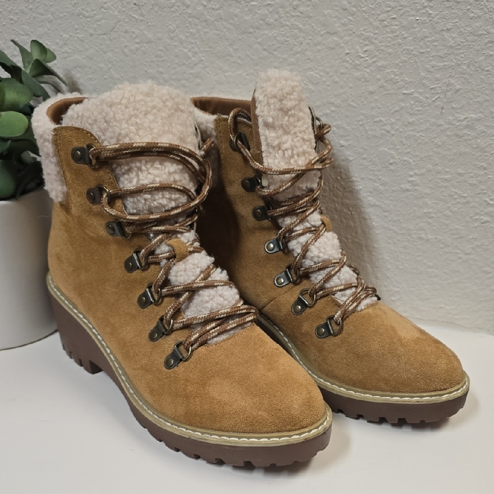 HEY GIRL by CORKEYS Women's Tan Suede Ankle Boots